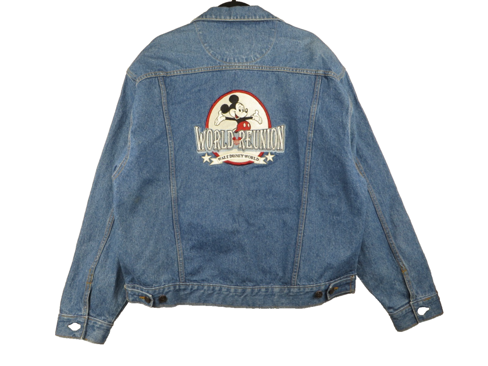 Vintage Disney Jacket Mens Large Blue World Reunion Mickey 25th Anniversary